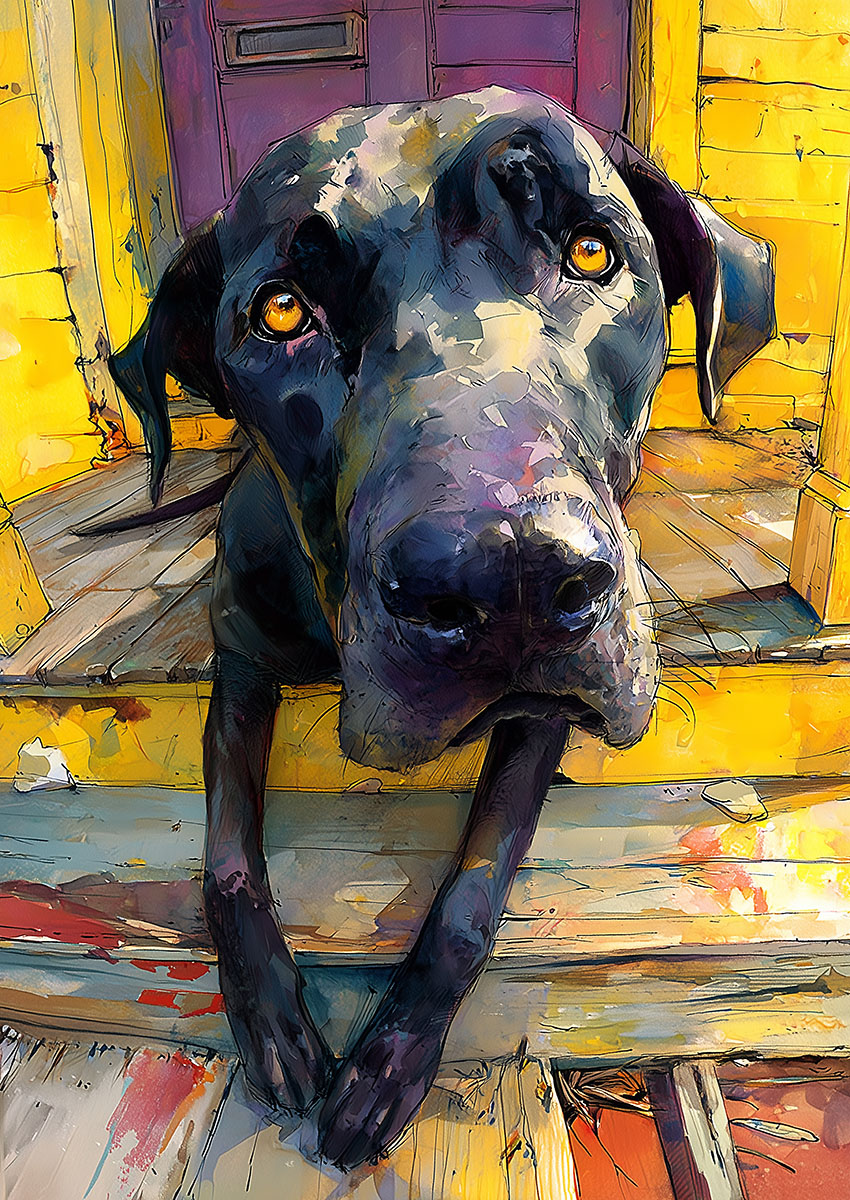 Black Dog Canvas Print & Poster Wall Art - AI PRINT LAB