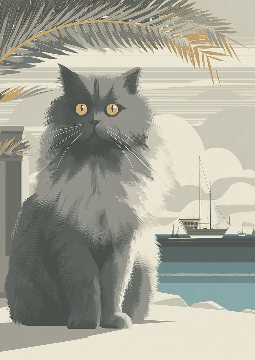Dramatic Persian Cat Artwork Canvas Print & Poster Wall Art - AI PRINT LAB