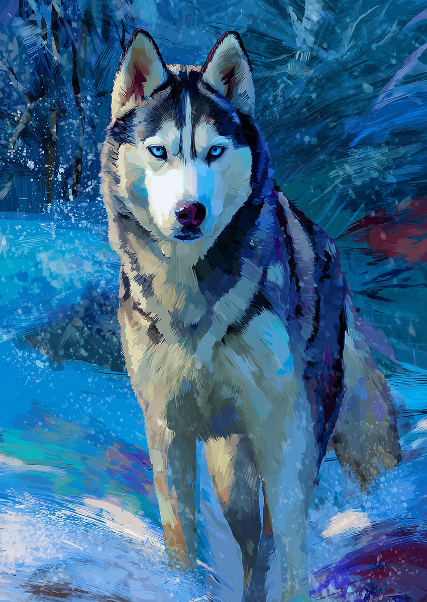 Husky Dog Canvas Print & Poster Wall Art - AI PRINT LAB