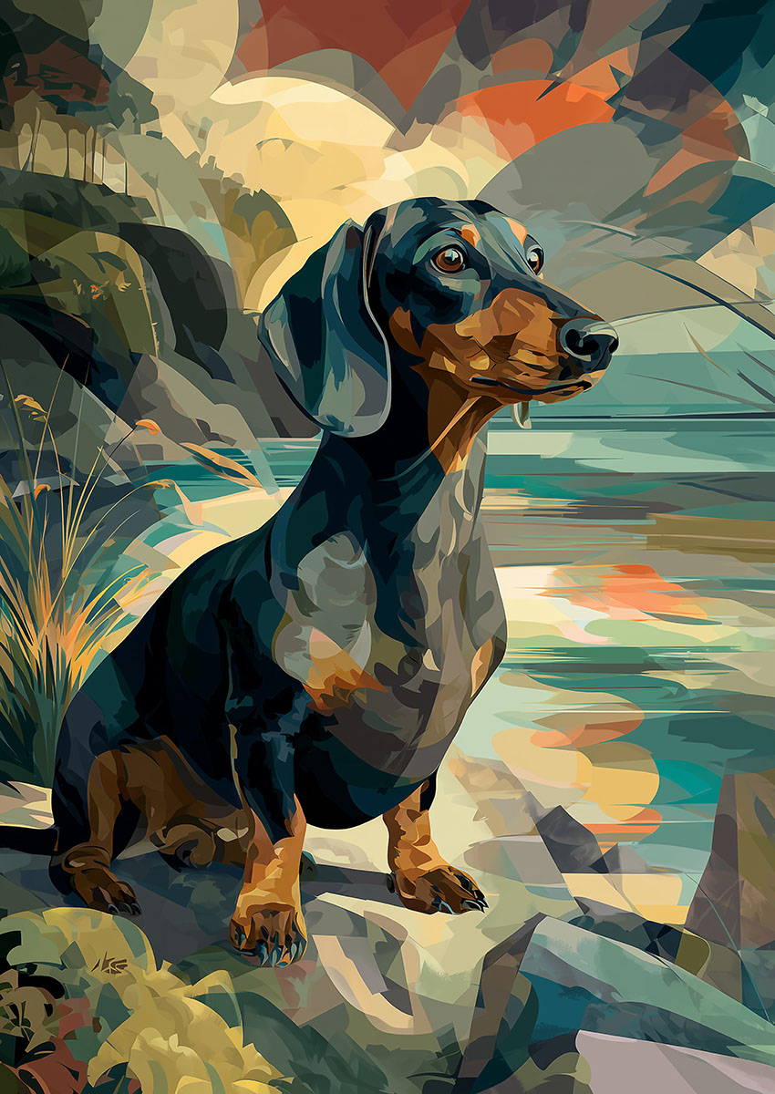 Dachshund Dog Artwork Canvas Print & Poster Wall Art - AI PRINT LAB