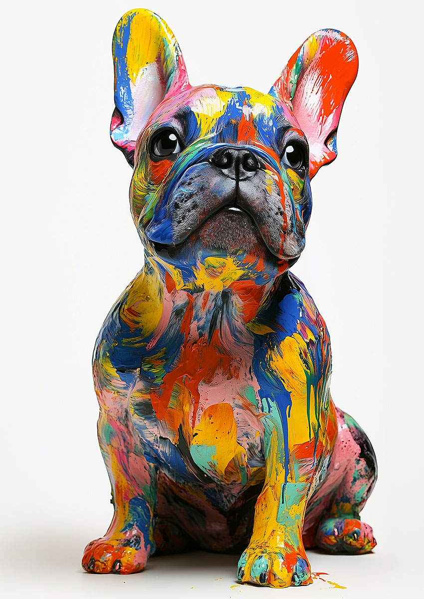 French Bulldog Style Artwork Canvas Print & Poster Wall Art - AI PRINT LAB