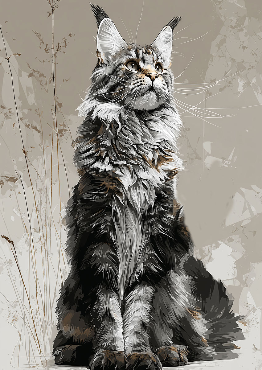 Maine Coon Cat Canvas Print & Poster Wall Art - AI PRINT LAB