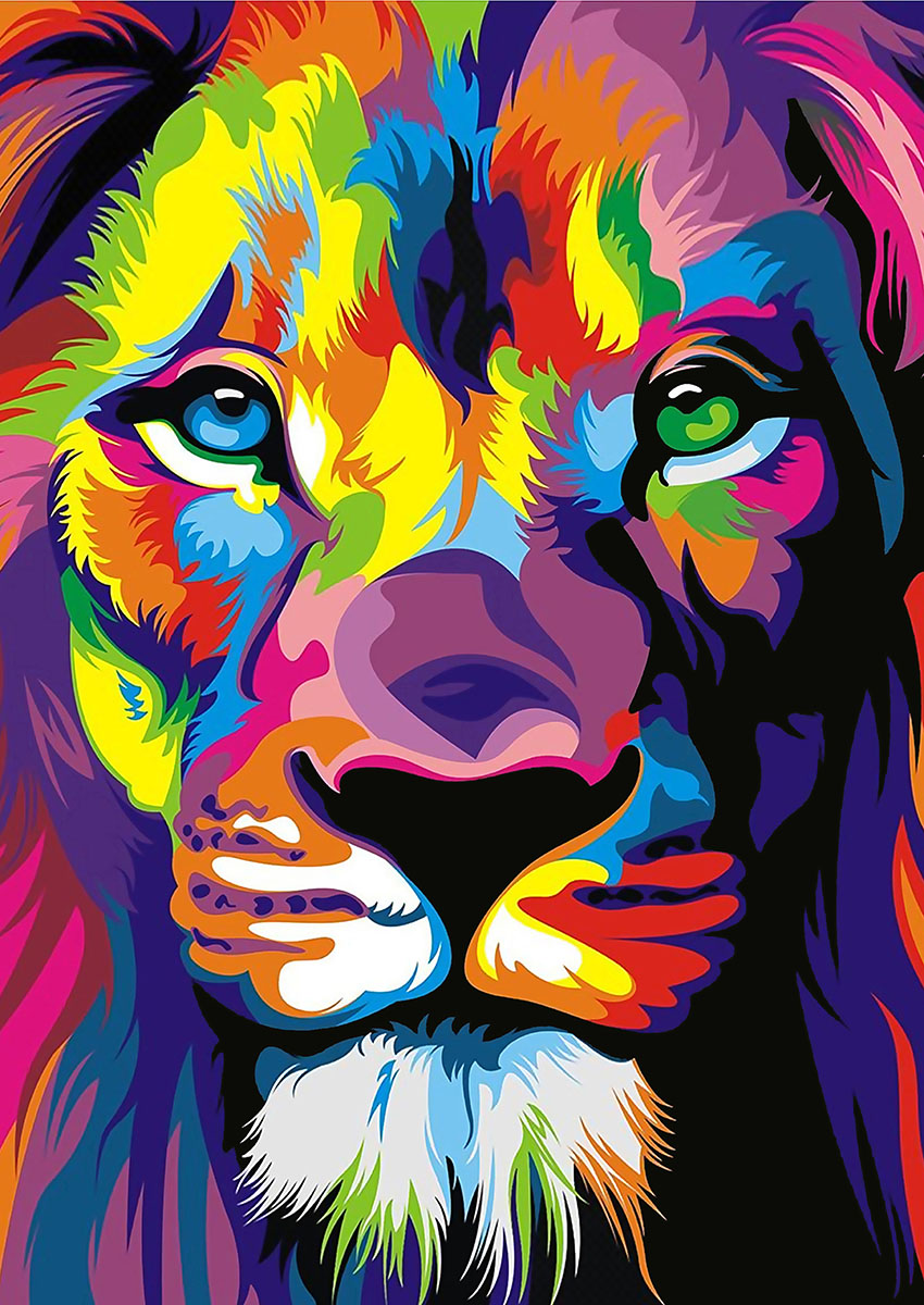 Vibrant Lion Artwork Canvas Print & Poster Wall Art - AI PRINT LAB