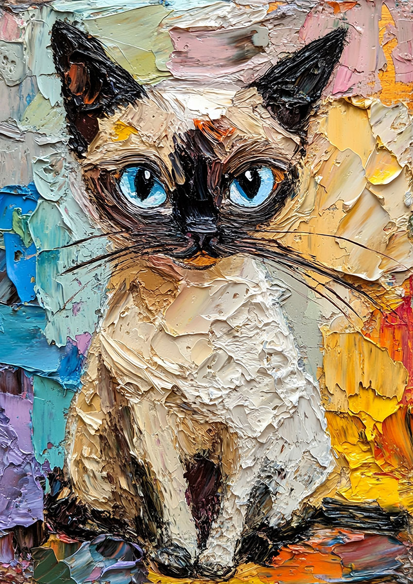 Siamese Cat Canvas Print & Poster Wall Art - AI PRINT LAB