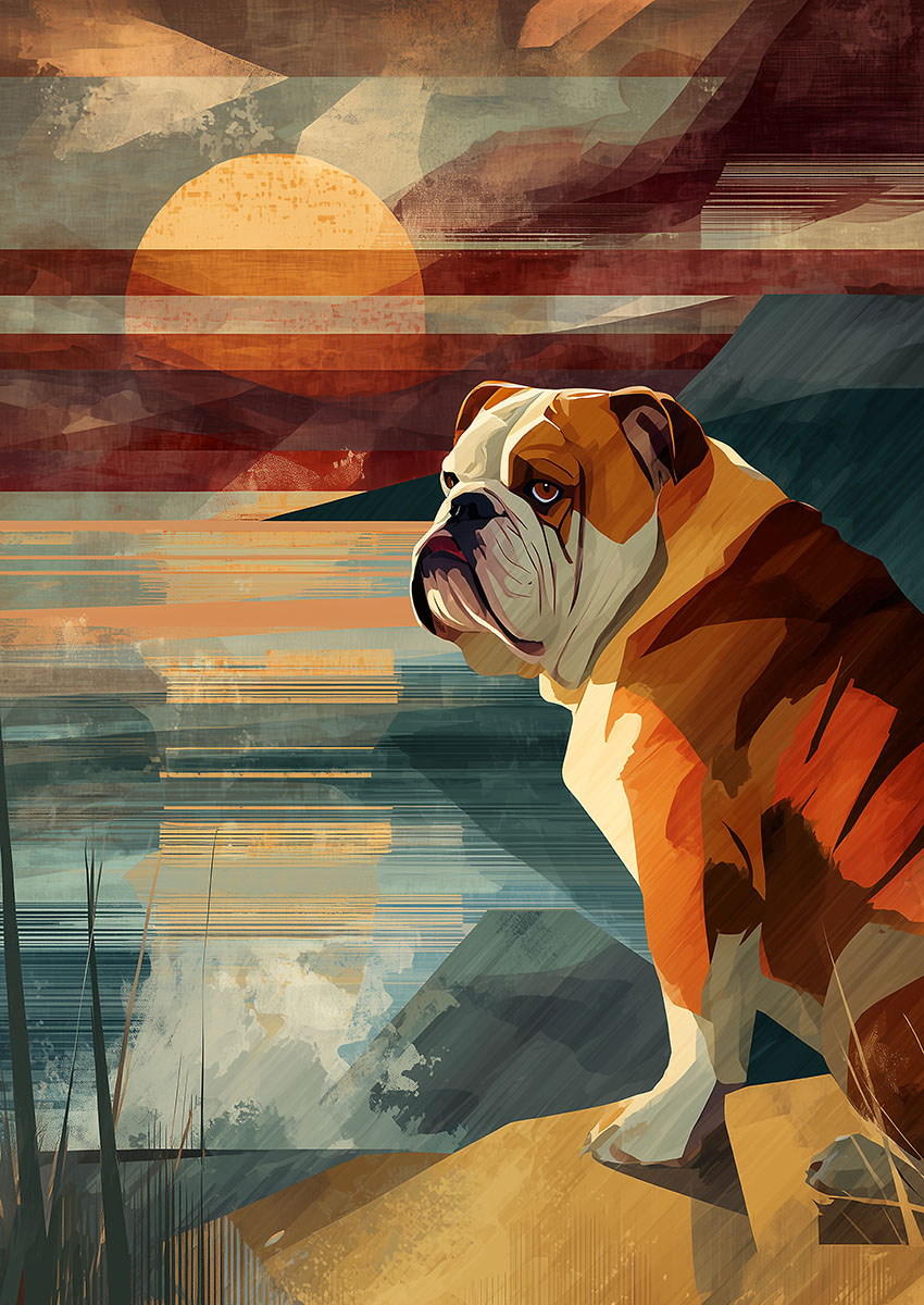 Dramatic Bulldog Canvas Print & Poster Wall Art - AI PRINT LAB