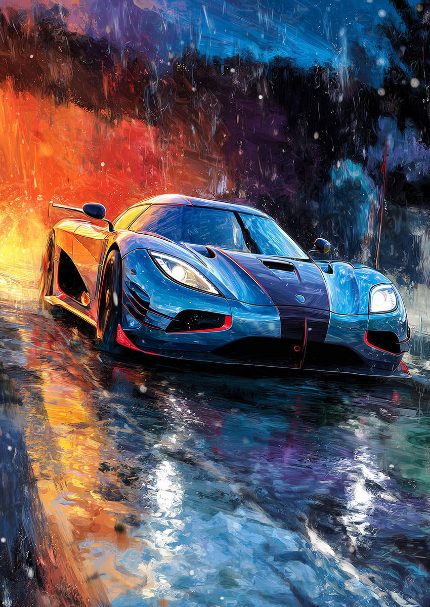Koenigsegg Agera Style Sports Car Canvas Print & Poster Wall Art - AI PRINT LAB