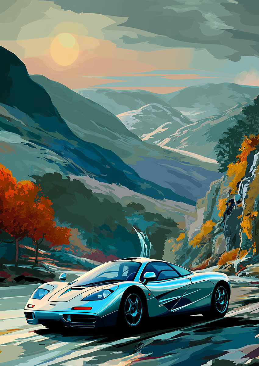 McLaren F1 Style Sports Car Canvas Print & Poster Wall Art - AI PRINT LAB