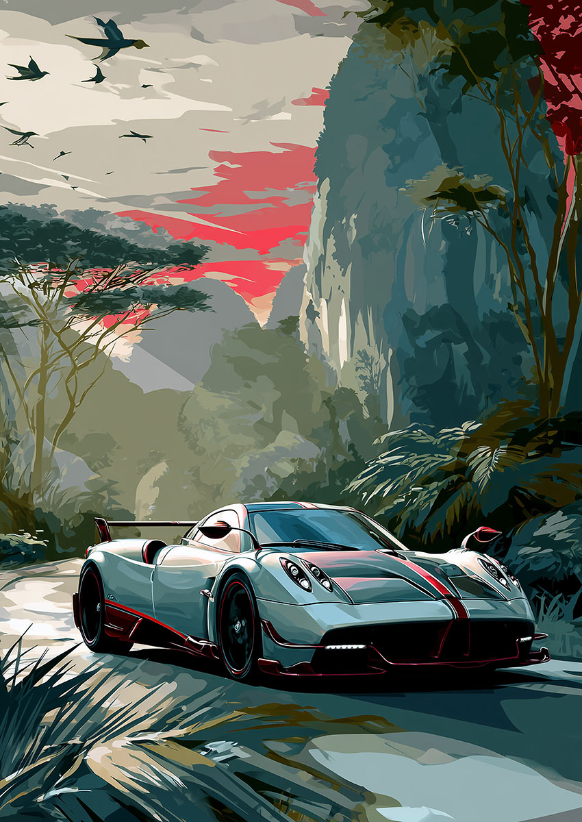 Pagani Huayra Canvas Print & Poster Wall Art - AI PRINT LAB