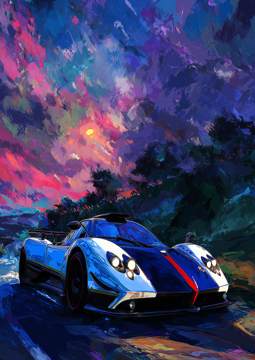 Pagani Zonda Style Sports Car Canvas Print & Poster Wall Art - AI PRINT LAB