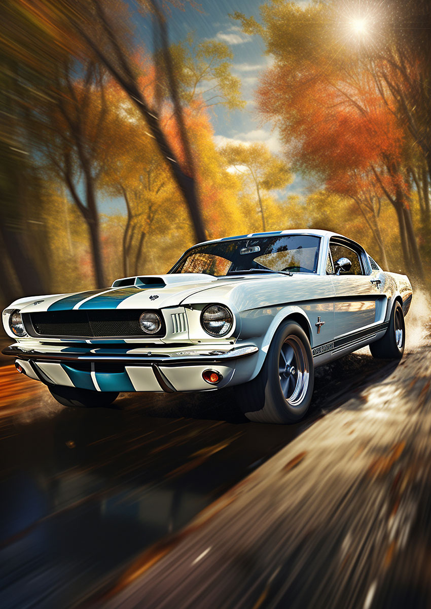 Ford Mustang Style Sports Car Canvas Print & Poster Wall Art - AI PRINT LAB