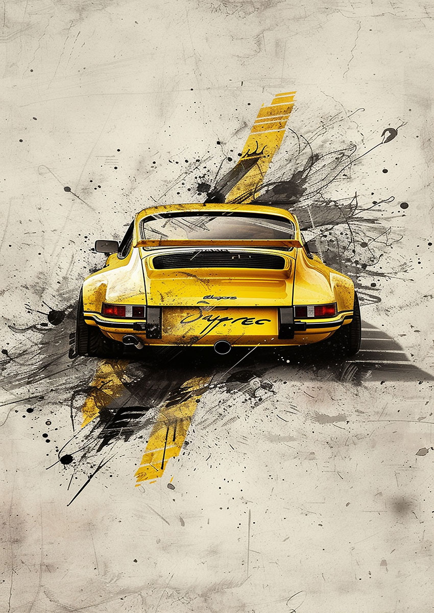 Porsche 911 Style Sports Car Canvas Print & Poster Wall Art - AI PRINT LAB