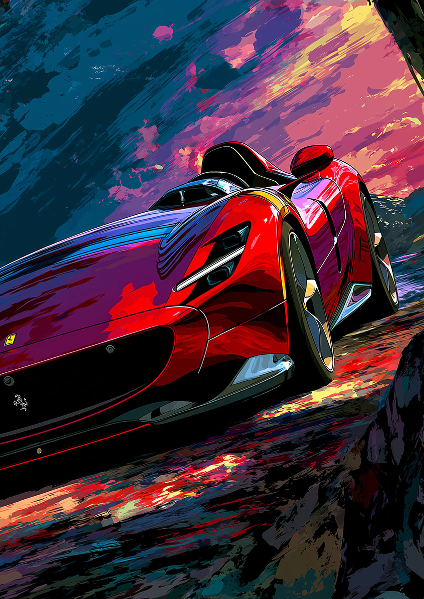 Ferrari 812 Superfast Style Sports Car Canvas Print & Poster Wall Art - AI PRINT LAB