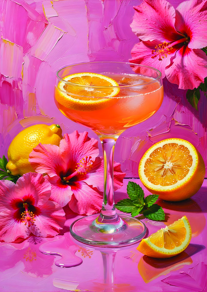 Vibrant Cocktail with Citrus Fruits Canvas Print & Poster Wall Art - AI PRINT LAB
