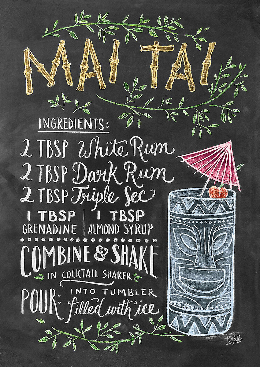 Mai Tai Cocktail Artwork Canvas Print & Poster Wall Art - AI PRINT LAB
