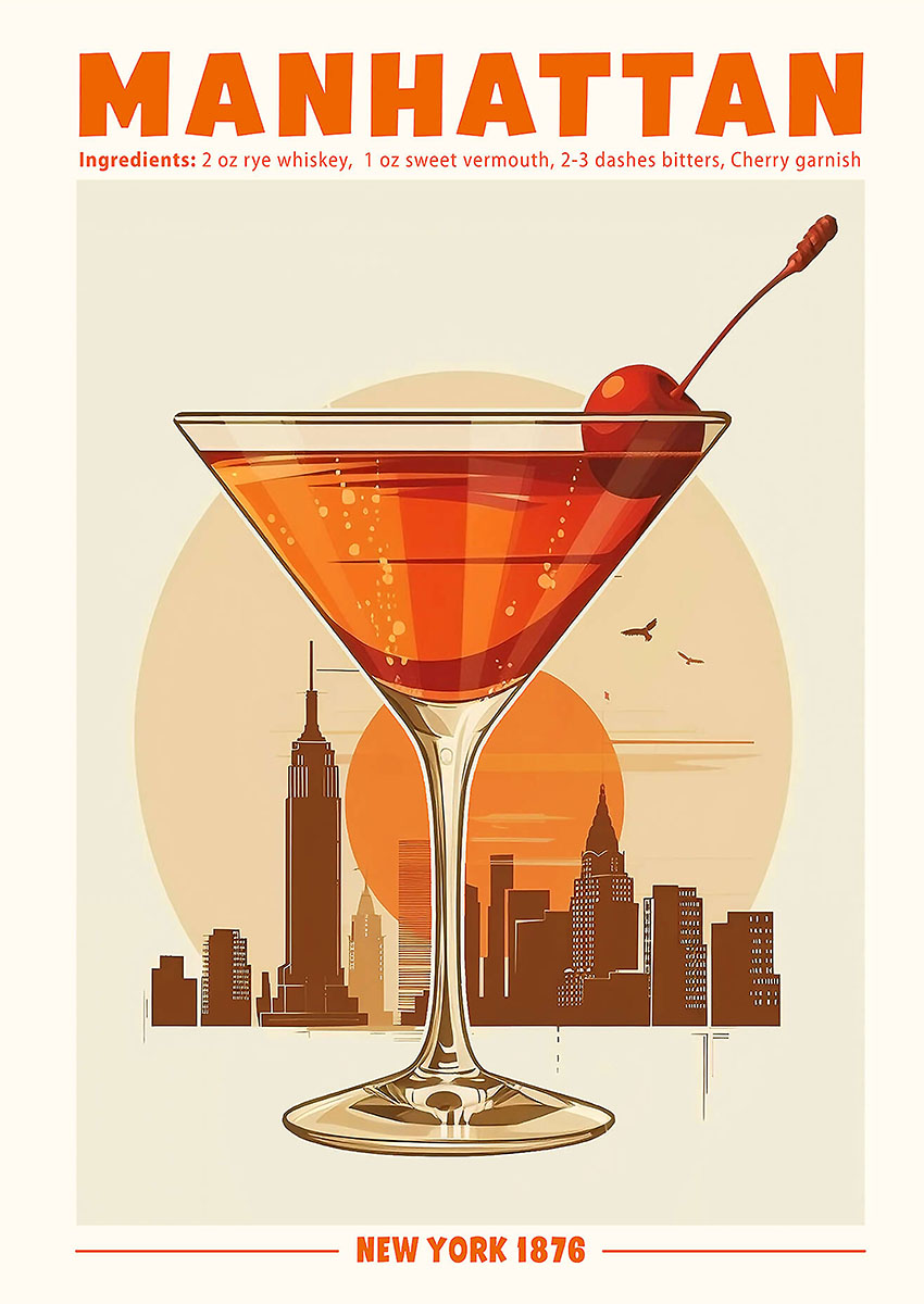 Manhattan Cocktail Canvas Print & Poster Wall Art - AI PRINT LAB